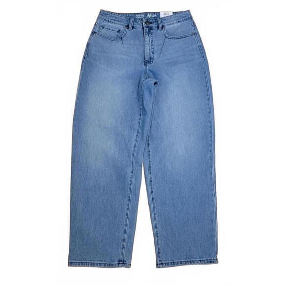Style & Co High Rise Straight Leg Mom Jeans Light Wash Blue 8 100145978MS